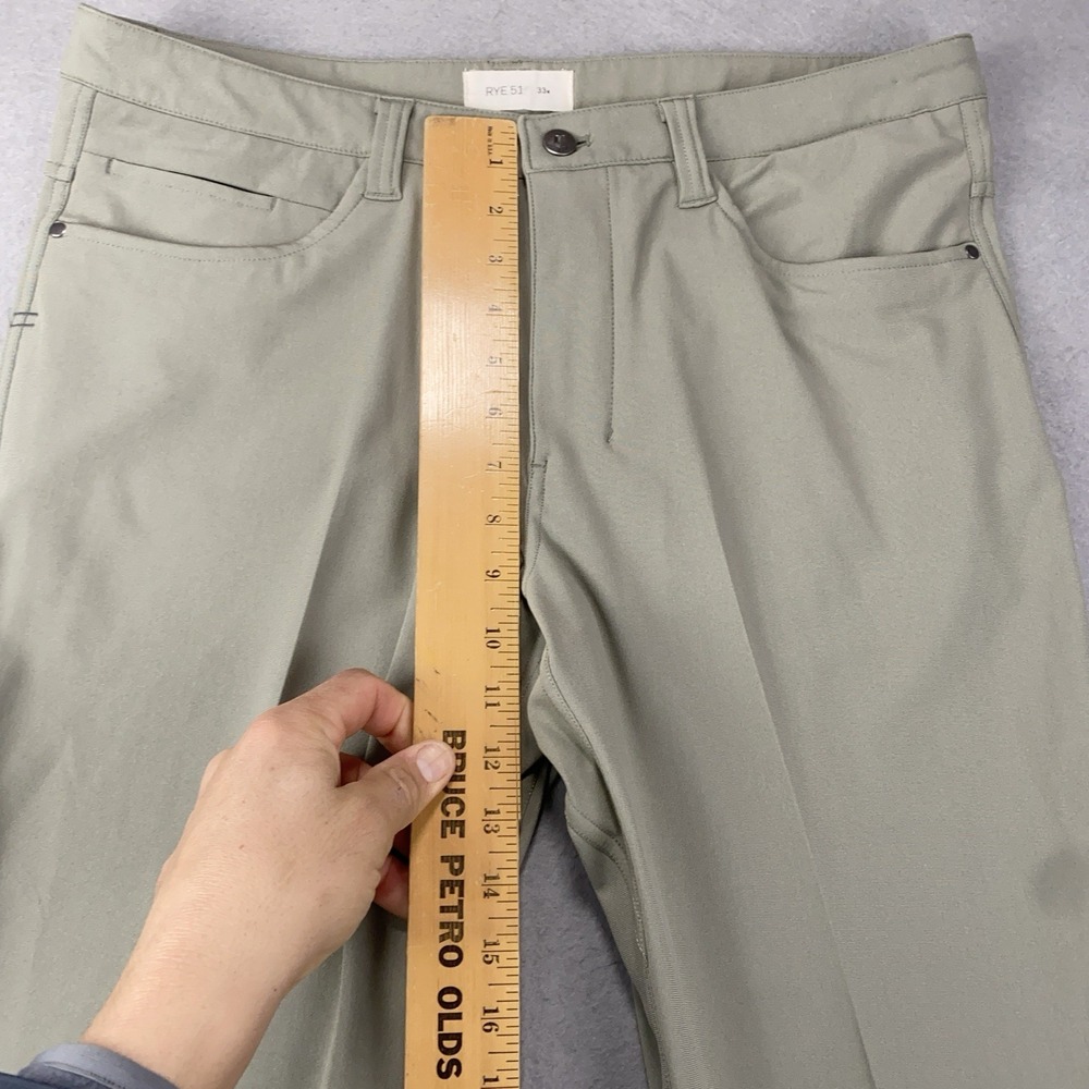 Rye 51 Voyager Mens 33x28 Green Flat Tech Blend Golf Performance Chino Pants - Picture 9 of 10